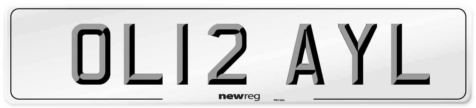 OL12 AYL Number Plate from New Reg